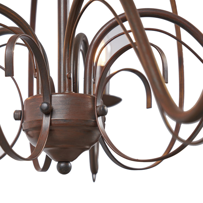 QAZQA Klassieke kroonluchter roestbruin 8-lichts - Giuseppe