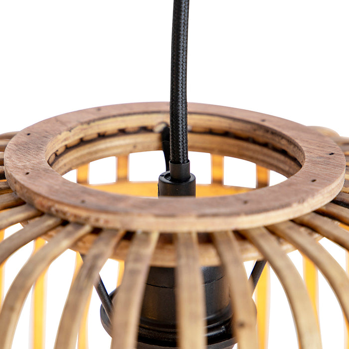 QAZQA Landelijke hanglamp rotan 3-lichts - Manila