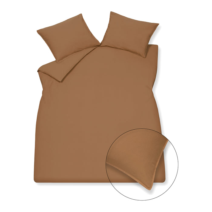 Vandyck Washed Cotton Dekbedovertrek 200 x 200/220 cm - Cognac
