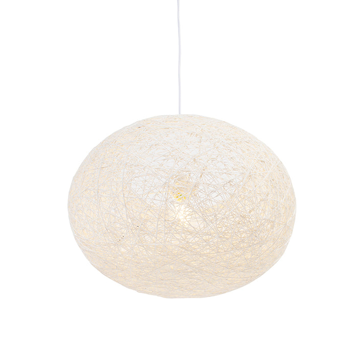 QAZQA Landelijke hanglamp wit 50 cm - Corda Flat