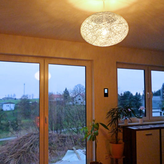 QAZQA Landelijke hanglamp wit 50 cm - Corda Flat