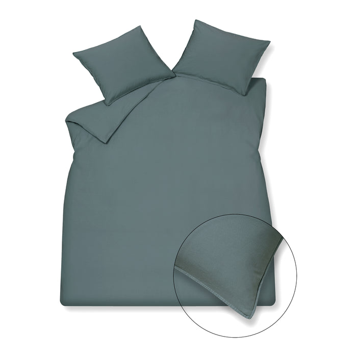 Vandyck Washed Cotton Dekbedovertrek 200 x 200/220 cm - Storm Blue