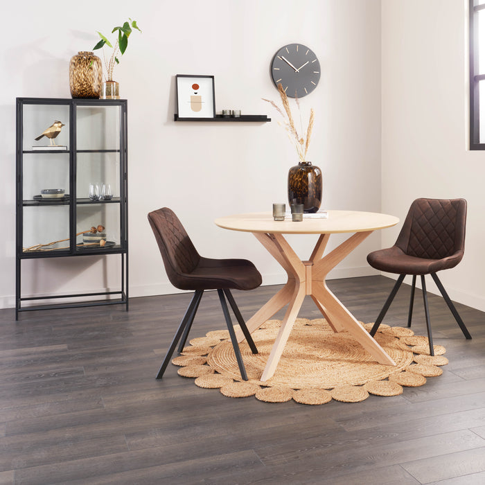 by fonQ basic Viktor Eettafel - Ø 105 cm - Bruin