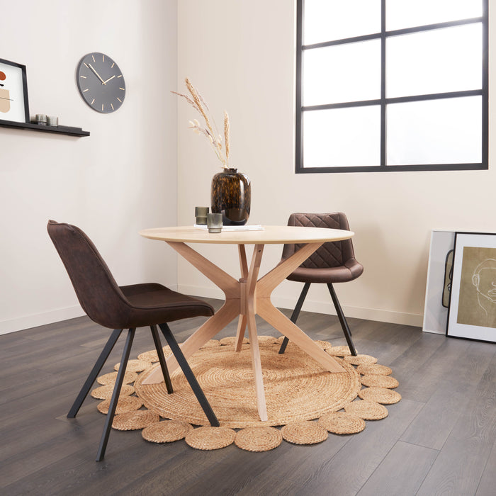 by fonQ basic Viktor Eettafel - Ø 105 cm - Bruin