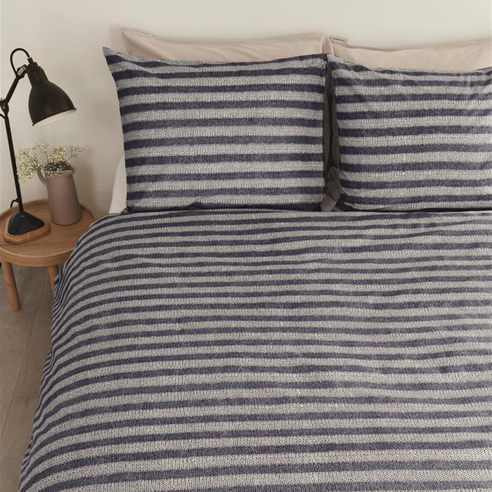 Ariadne at Home Knit Stripes Dekbedovertrek 140 x 200/220 cm - Blauw
