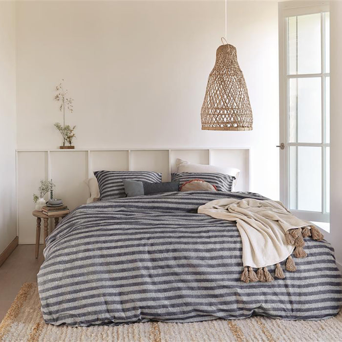 Ariadne at Home Knit Stripes Dekbedovertrek 240 x 200/220 cm - Blauw