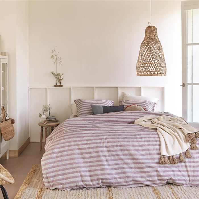Ariadne at Home Knit Stripes Dekbedovertrek 140 x 200/220 cm - Lila