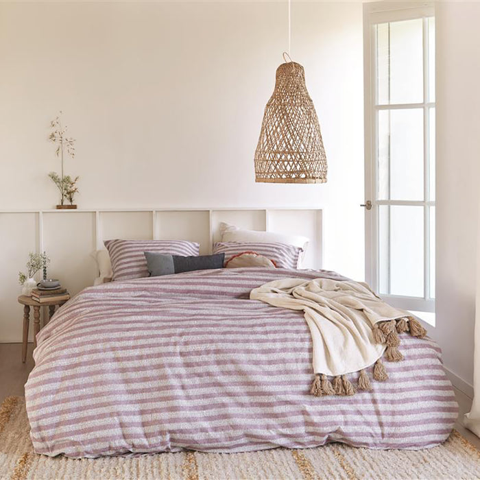 Ariadne at Home Knit Stripes Dekbedovertrek 200 x 200/220 cm - Lila