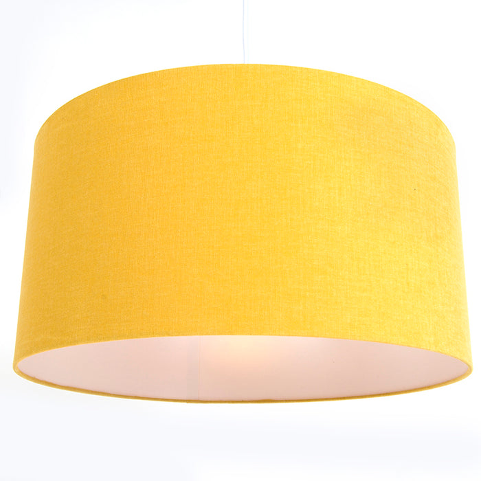 QAZQA Hanglamp wit met gele kap 50 cm - Combi 1