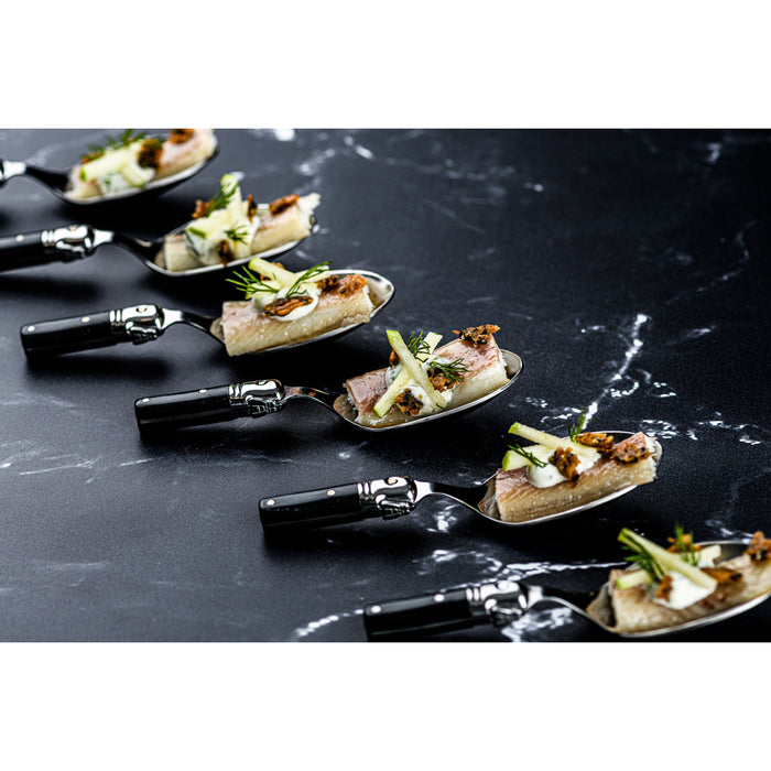 Laguiole Style de Vie Premium Line amuselepels 6-delig, zwart