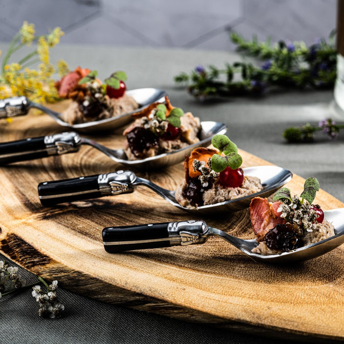 Laguiole Style de Vie Premium Line amuselepels 6-delig, zwart