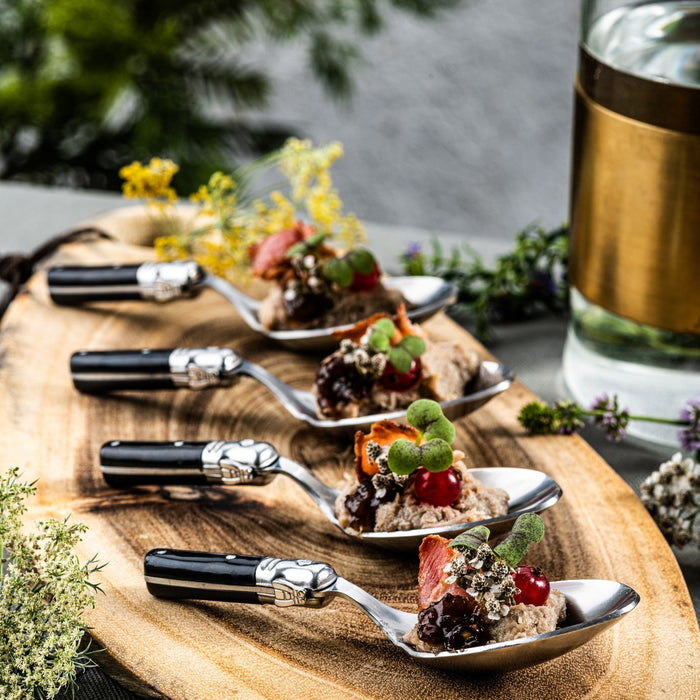 Laguiole Style de Vie Premium Line amuselepels 6-delig, zwart