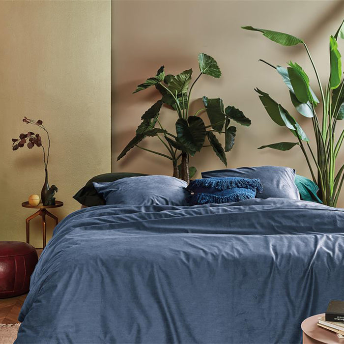 At Home by Beddinghouse Cosy Corduroy Dekbedovertrek 200 x 200/220 cm - Blauw
