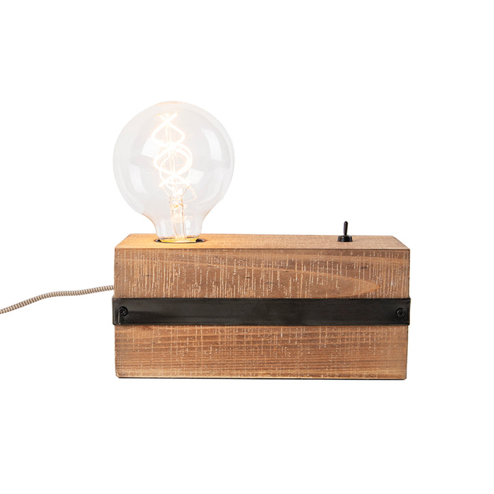 QAZQA Industriële tafellamp hout - Reena