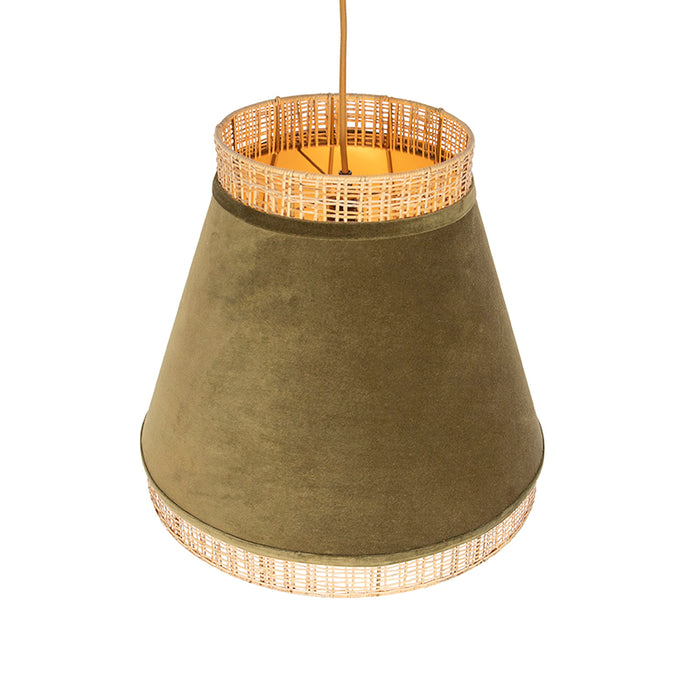 QAZQA Hanglamp frills - Groen - Landelijk | Rustiek - D 450mm