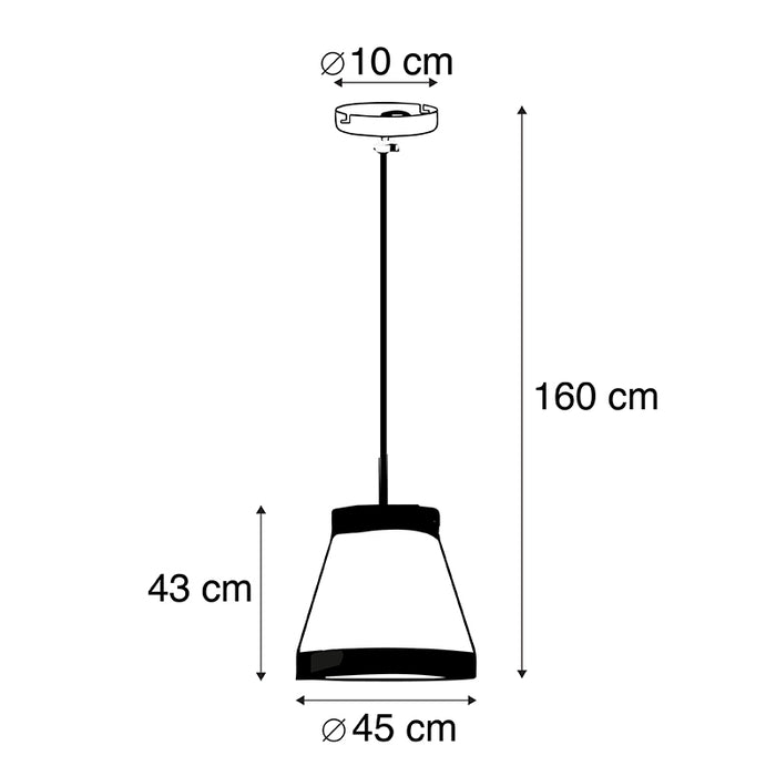 QAZQA Hanglamp frills - Groen - Landelijk | Rustiek - D 450mm
