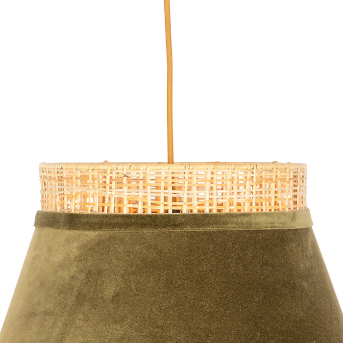 QAZQA Hanglamp frills - Groen - Landelijk | Rustiek - D 450mm