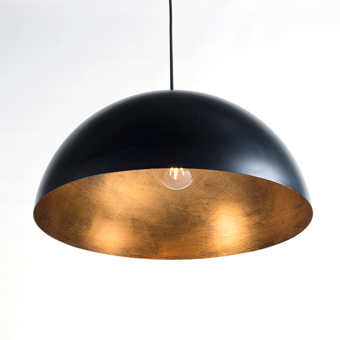 QAZQA Industriële hanglamp zwart met goud 50 cm - Magna Eco