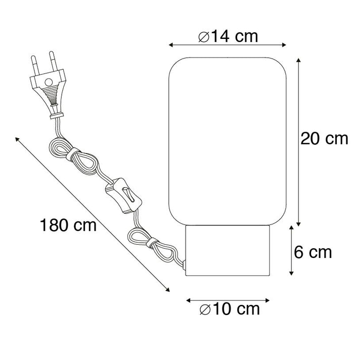 QAZQA Design tafellamp zwart met smoke glas - Bliss Cute