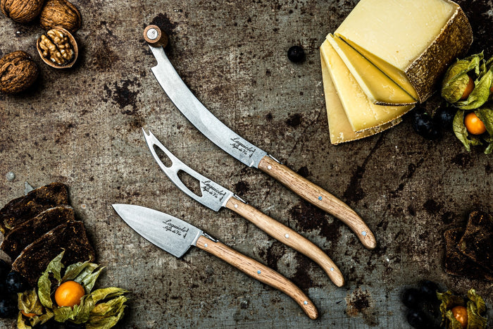 Laguiole Style de Vie Luxury Line kaasmessenset 3-delig, eikenhout