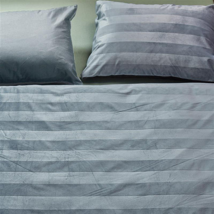 At Home by Beddinghouse Soft Shine Dekbedovertrek 140 x 200/220 cm - Blauw/Grijs