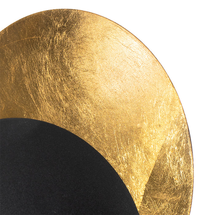 QAZQA Moderne wandlamp zwart met goud - Sunrise