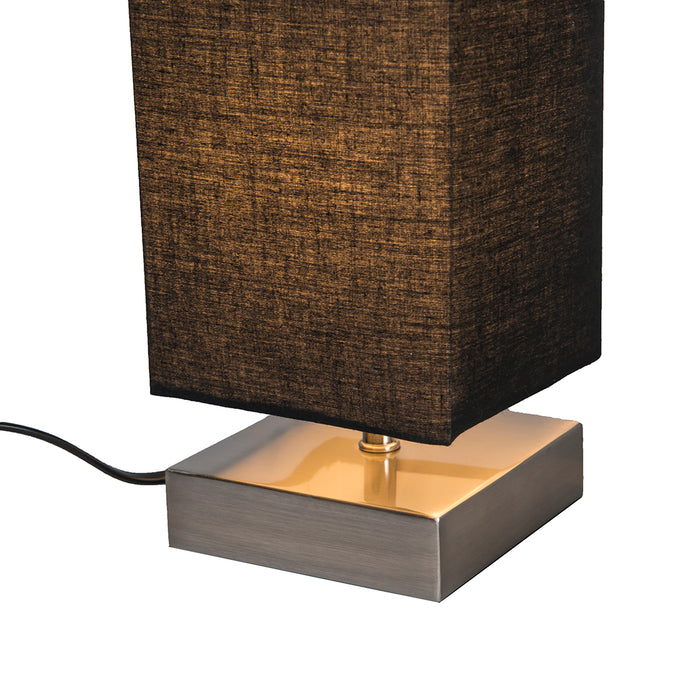 QAZQA Moderne tafellamp zwart met staal - Milo