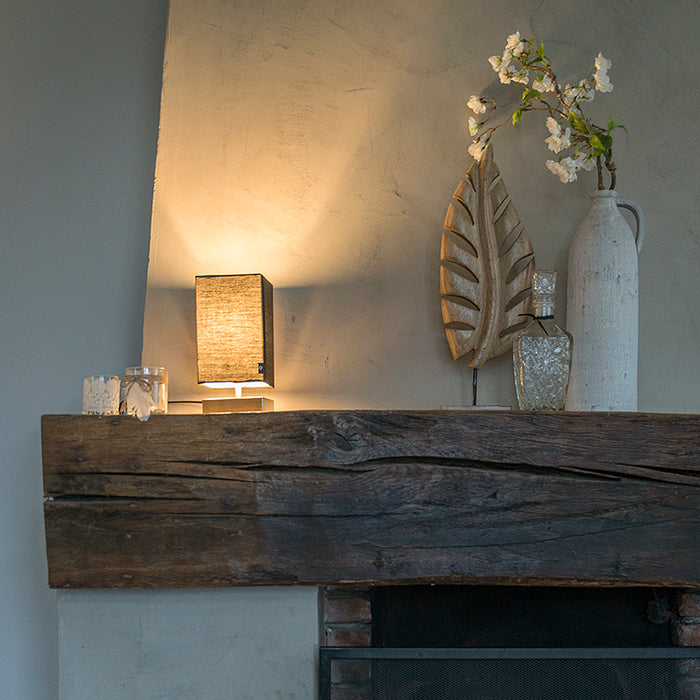 QAZQA Moderne tafellamp zwart met staal - Milo