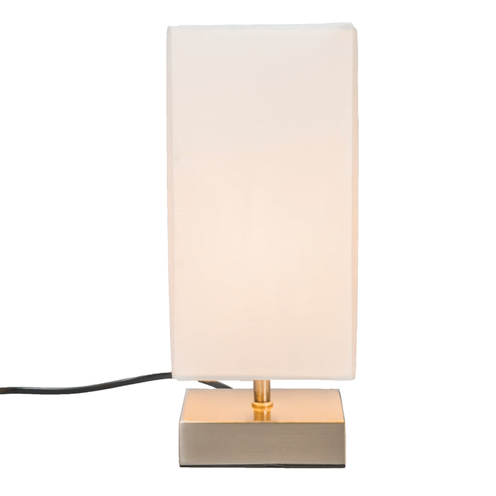 QAZQA Moderne tafellamp wit met staal - Milo