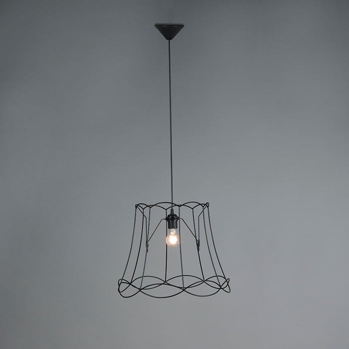 QAZQA Retro hanglamp zwart 45 cm - Granny Frame