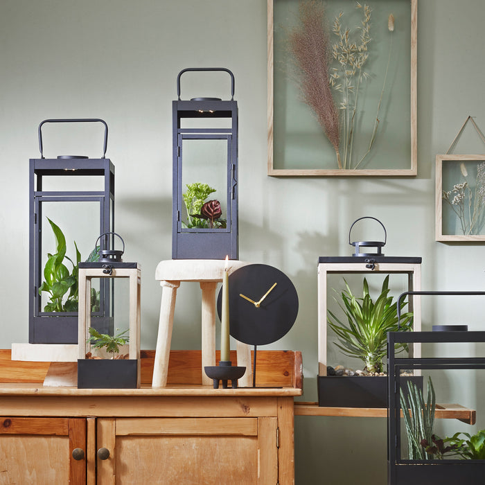 Mica Decorations Flint Lantaarn met Led Lampjes H 42 cm