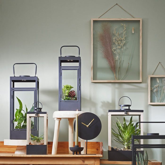 Mica Decorations Flint Lantaarn met Led Lampjes H 38 cm