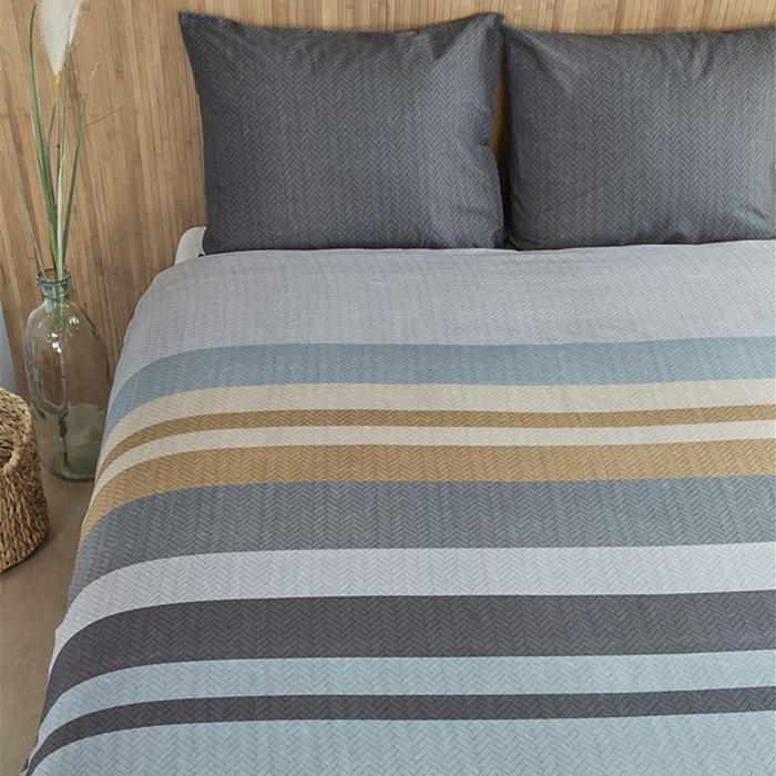 Beddinghouse Travis Dekbedovertrek 200 x 200/220 cm - Blauw/Grijs