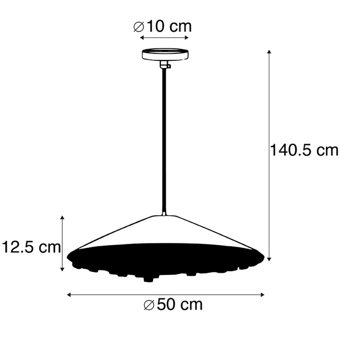QAZQA Retro hanglamp geel velours met franjes - Frills