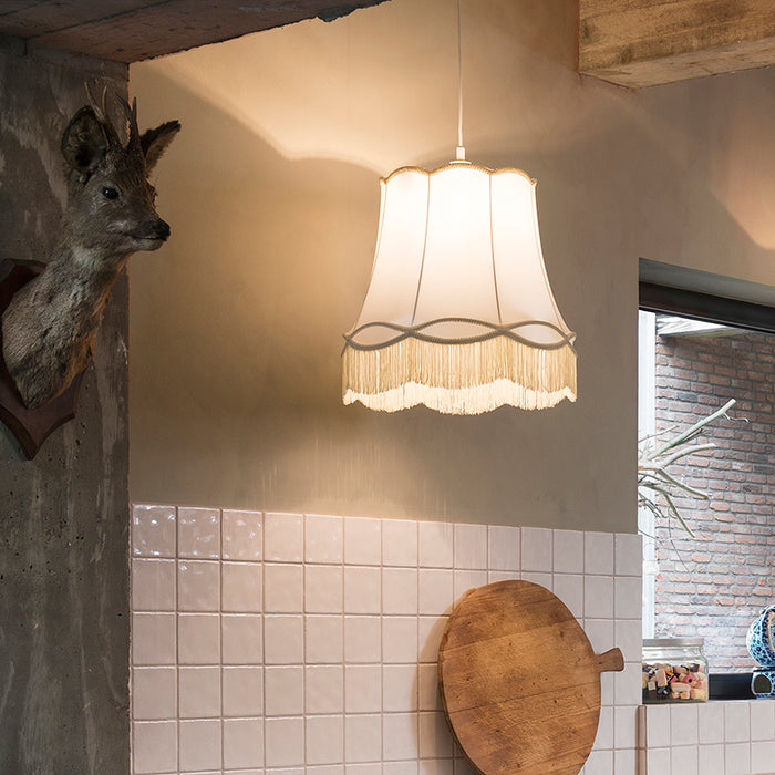 QAZQA Retro hanglamp crème 45 cm - Granny