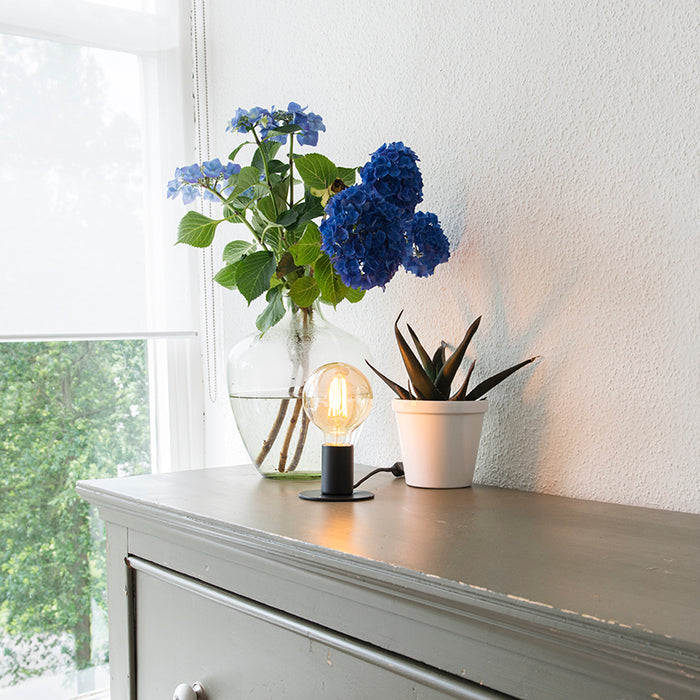 QAZQA Moderne tafellamp zwart - Facil