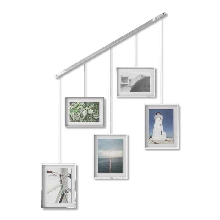 Umbra Exhibit Set van 5 Fotolijsten - Chroom