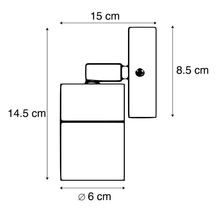 QAZQA Buitenwandlamp staal IP44 draai- en kantelbaar - Solo