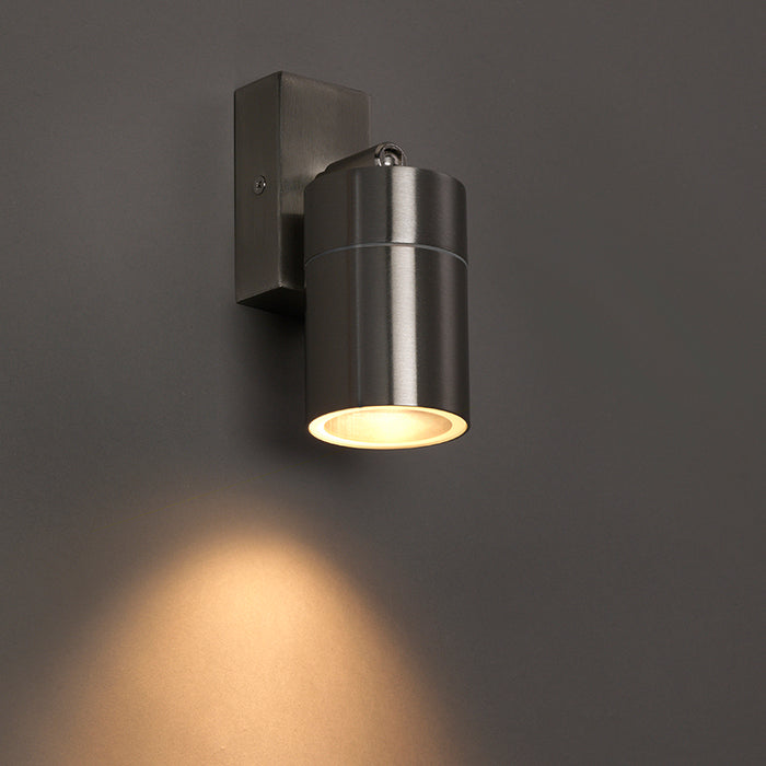 QAZQA Buitenwandlamp staal IP44 draai- en kantelbaar - Solo