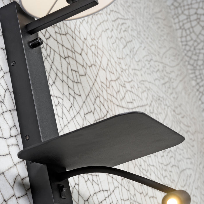 it's about RoMi Florence Wandlamp met Leeslamp - Zwart / Zwart