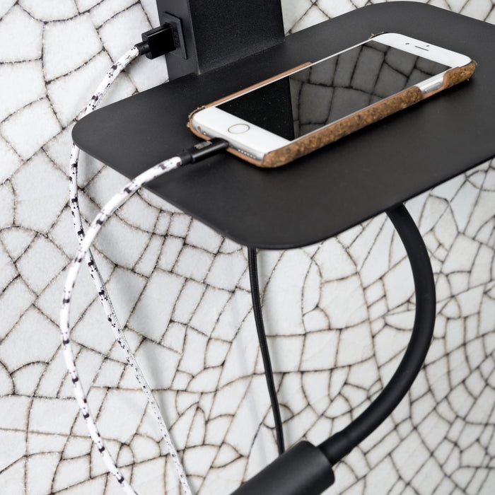 it's about RoMi Florence Wandlamp met Leeslamp - Zwart / Lichtgrijs