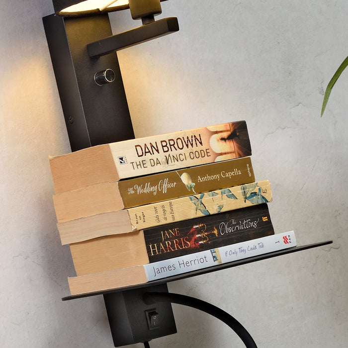 it's about RoMi Florence Wandlamp met Leeslamp - Zwart / Lichtgrijs