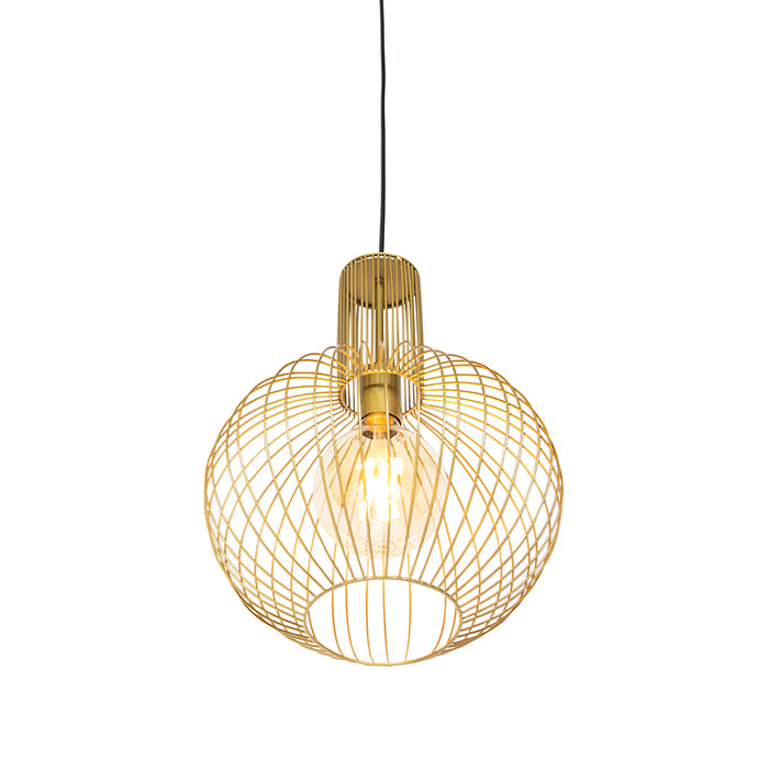 QAZQA Design hanglamp goud - Wire Bake
