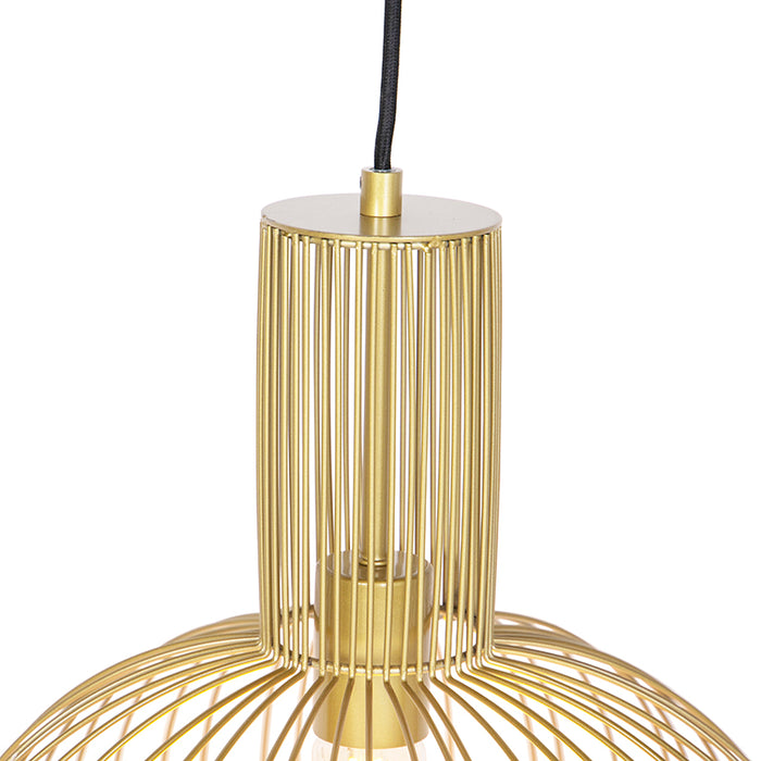 QAZQA Design hanglamp goud - Wire Bake
