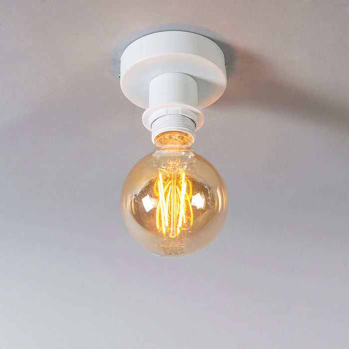 QAZQA Moderne plafondlamp wit zonder kap - Combi