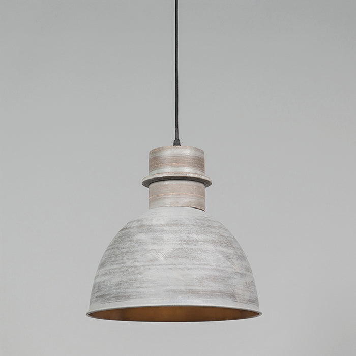 QAZQA Set van 2 landelijke hanglampen grijs - Dory