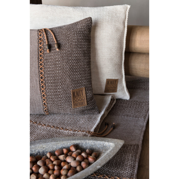 Knit Factory Roxx Sierkussen - Bruin|Taupe - 60x40 cm