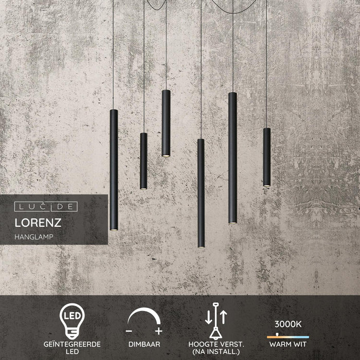 Lucide LORENZ Hanglamp - Zwart