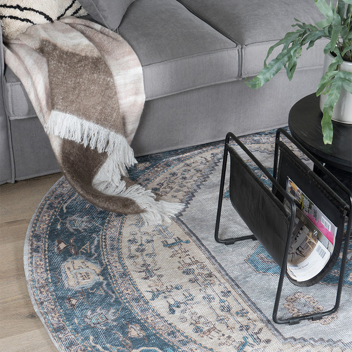 Vloerkleed Karaca Blue 03 Rond ø160 cm