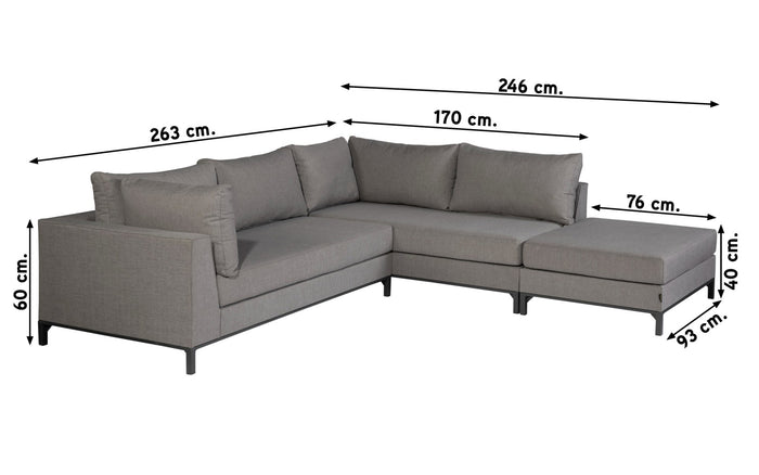 WOOOD Sicilië Loungeset All Weather – Rechts - Taupe